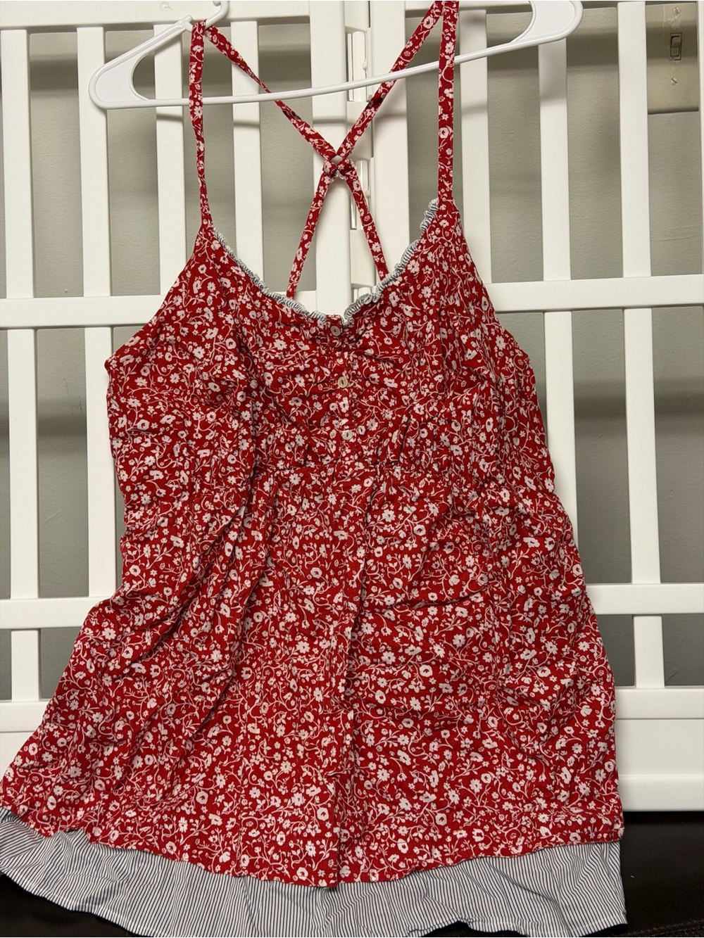 Maurices Red Floral Crisscross-Strap Camisole